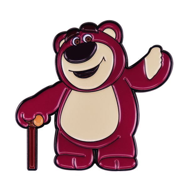 cute cartoon villain lotttso bear enamel pin badge backpack decoration jewelry, Blue